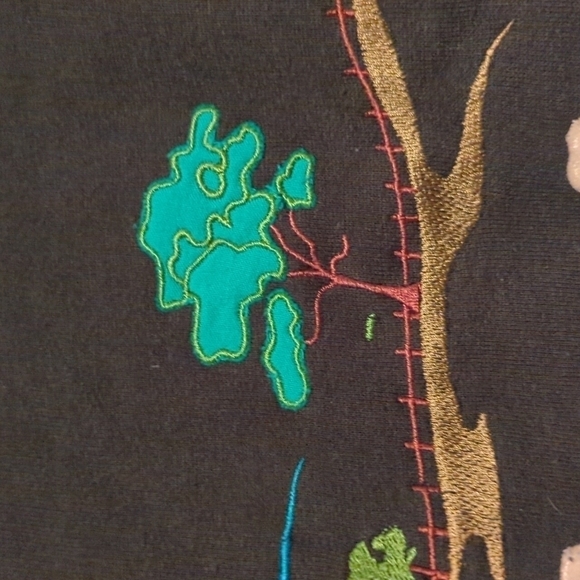 Tulchan Vintage Pullover Collar Sweatshirt Green Embroidered Shephard Sheep y2k - Picture 6 of 12